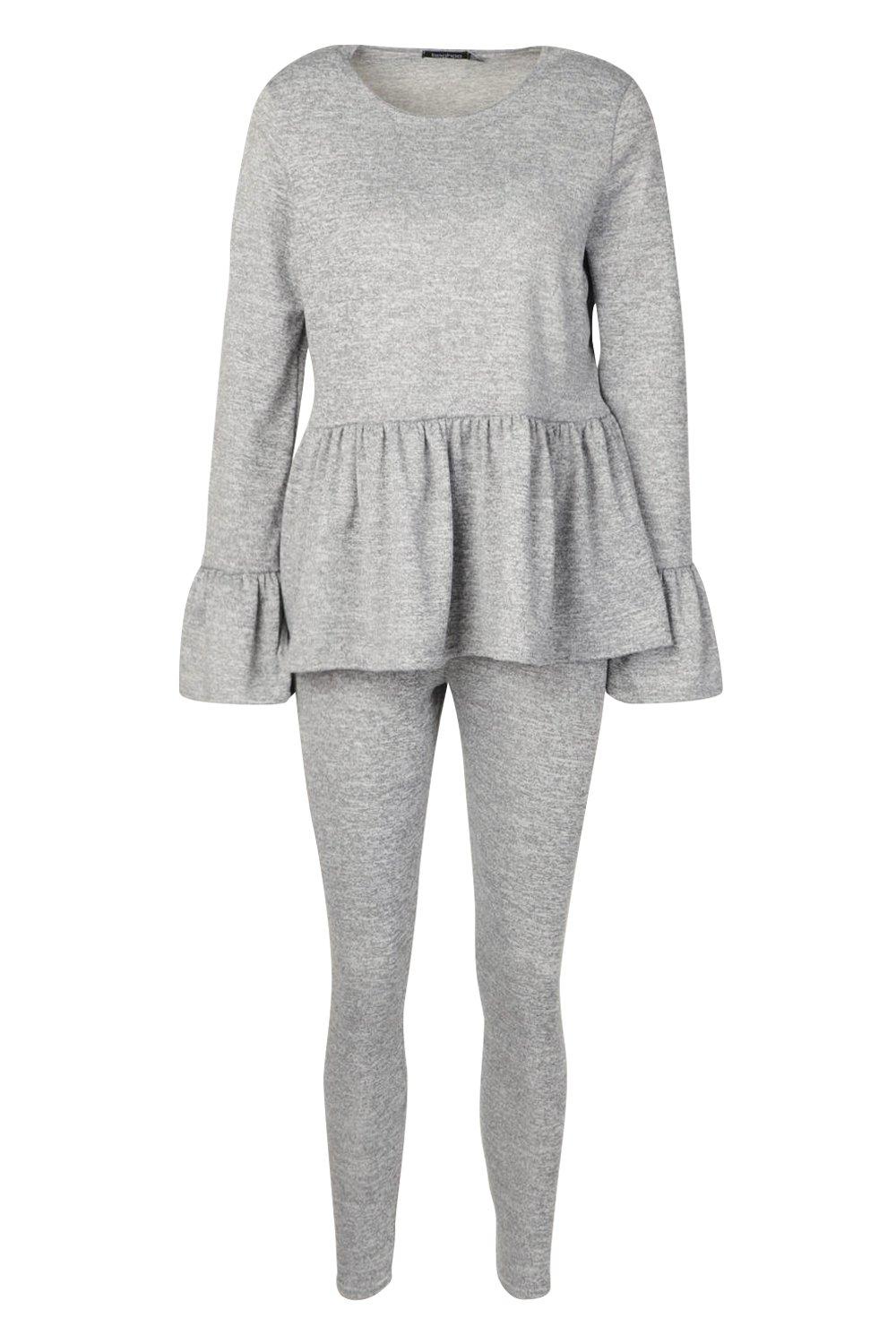 Peplum Loungewear Set boohoo